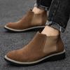 Fashion New Elegant Chelsea Winter Plush Boots Quality Leather Men Couple Fur Shoes Slip-on Casual Handmade Soft Sole Outdoor Warm Boots