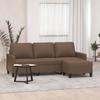 VidaXL 3-seater Sofa with Footrest Brown 180 Cm Fabric 3201040