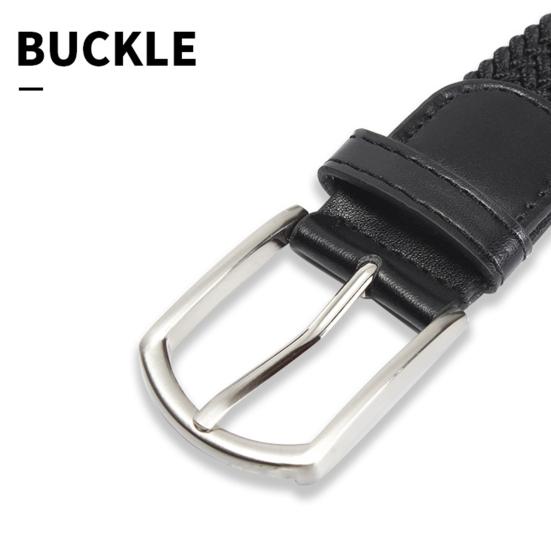Men Belt Metal Pin Buckle Wide Band Anti-break Solid Color Firm Stitching Great Tougness Waist Strap Male Elastic Belt Pants Jeans Matching