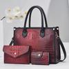 2025 New Crocodile Texture Women's Shoulder Bag 3-Piece Set Crossbody Bag & Handheld Bag & Shoulder Bag Versatile Minimalist Coin Purse
