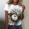 Women's T Shirt 3D Rabbit Print Casual Short Sleeve T-Shirts Summer Fashion Streetwear O Neck Pullover Female Oversized Clothing