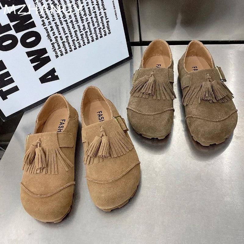 Women Suede Flats Loafers Shoes Fringes Fashion Sport Sneakers 2024 Trend Autumn Running Shoes Casual Walking Dress Mujer Shoes