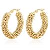 18K Gold Stainless Steel Retro Popcorn Earrings: European & American Fashion Circle for Women