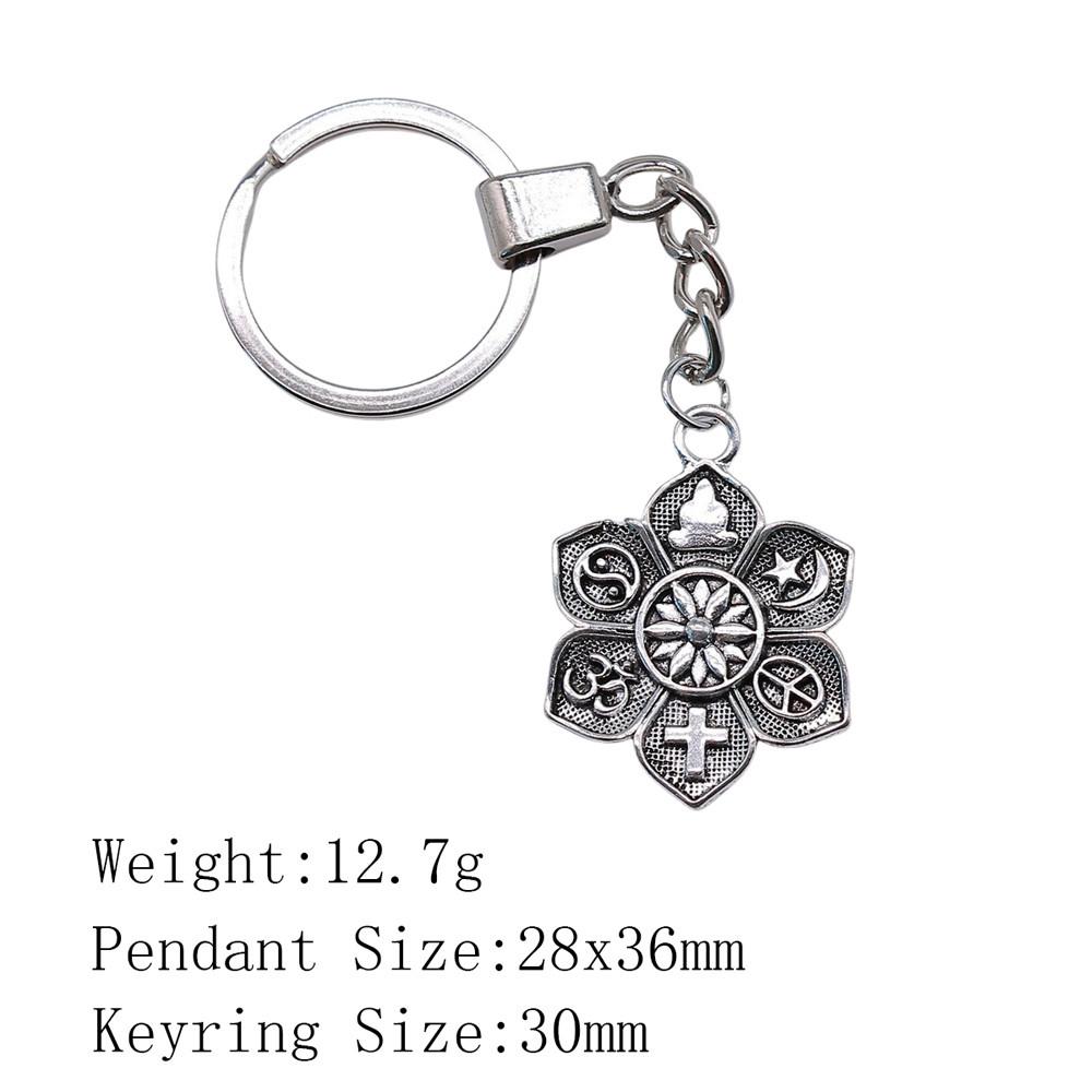 Valentine's Day Car Key Ring The Flower Of Life Keychains Backpack Key Chain For Car
