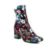 Q/Women's High Heeled Short Boots for Comfort, Thick Heeled Short Boots for Autumn and Winter, New Large-sized Printed Short Boots