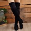 New Spring and Autumn Fashion High Quality Women's Boots Solid Color Round Toe Suede Medium Heel Lace Up Women's Boots