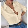 Women's Fashion Casual Spring Autumn Solid Color Print Long Sleeve POLO Neck Blouses & Shirts