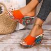 Large Size Wedge Heel Sandals Women's New Summer Color Is Not Tired, Foot Fish Mouth High-heeled Slippers