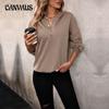 Autumn Women's Blouse Solid Color Comfortable Casual Long Sleeve Hooded Tops
