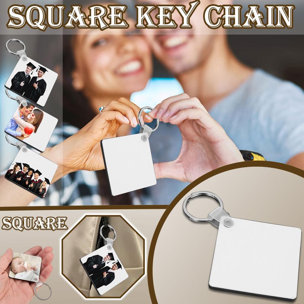 Blank Keychain DIY MDF Blank Keyring Valentine's Day Graduation Day Gift