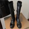 Cowhide Version~ Thick Sole But Knee Boots Women's Maillard Boots Tall Leather Knight Boots