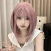 Eileen Bob Sakura Pink Wig Natural Fluffy Wig Straight Small Face Effect Net Included Women's