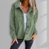 Winter Women Jacket with Double Pockets Thick Fleece Button Closure Cardigan Long Sleeves