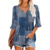 3/4 Sleeve Tops For Women Casual Ruffle V Neck T Shirts  Work Blouses Dressy Tunic Tops