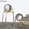Pure Copper Crystal Ball Ornaments European Style Home Decor Office Desktop Decoration Creative Home Wine Cabinet Accessories