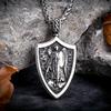 Norse Myth Guardian Angel Goddess Necklaces Men Archangel Valkyrie Pendant Christian Shield Amulet Faith Jewelry