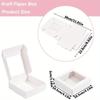 15pcs Clear Square Window Gift Boxes White Kraft Paper Present Package Display Boxes for Party Favor Treats Cookies Small Gifts or Crafts