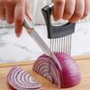 Stainless Steel Onion Cutter Food Slicer Holder Vegetable Cutting Fork Kitchen Gadgets Tomato Onion Helper
