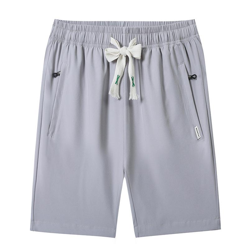 Спортивные шорты для лета, тонкие, дышащие, быстросохнущие, свободные, для бега, из ледяного шелка, повседневные бриджи, мужские пляжные шорты больших размеров