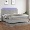 VidaXL Slatted Bed Base with Mattress and LEDs, Upholstered Bed with Headboard, Double Bed, Adult Bedroom Bed, 3135061