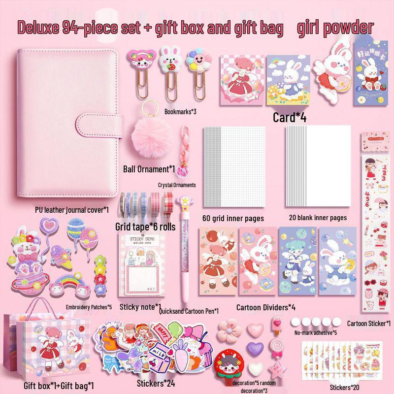 Hand Account Book Set: Cute Loose-Leaf Notebook for Girls & Children