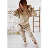 Women's Solid Color Gold Velvet Hooded Long-Sleeve Sports Casual Suit - Autumn/Winter 2021