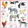 12Pcs Small Farm Animals Figures Bundle Realistic Cows Kids Toys Model Playset