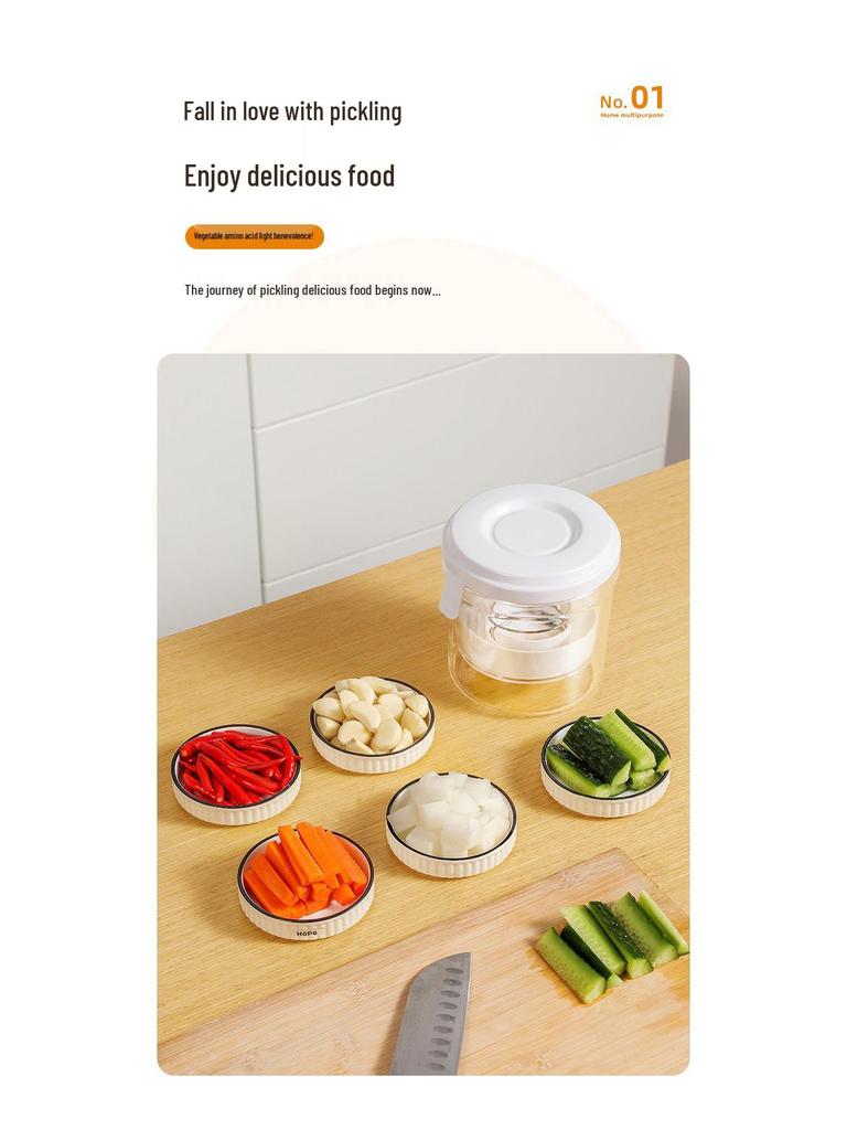 Airtight Plastic Pickle Jar - Food-Grade Kimchi & Vegetable Container