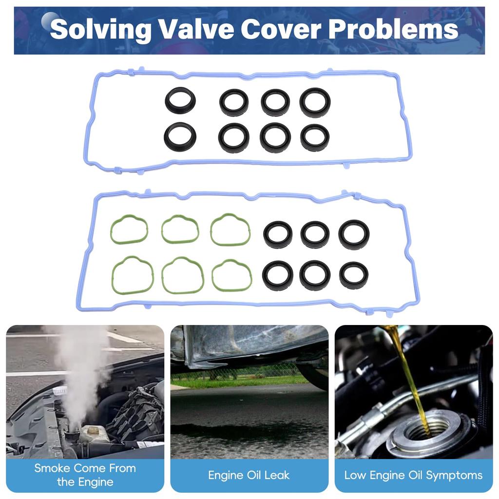 VS50805R Комплект прокладок клапанной крышки, Совместим с Dodge 2011- Avenger Challenger Durango Caravan Journey Ram ProMaster 1500 2500 3500, Grand Cherokee
