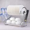 Space-saving S-Shaped Dish Drainer 2 Tier Tableware Holder Shelf Cup Drainer  Chopsticks