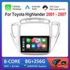 Car Video Multimedia Player Android System GPS Navi for Toyota Highlander 2001 - 2007 Carplay Touch Screen Bluetooth WiFi 4G