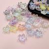 100Pcs Transparent About 12mm Loose Beads DIY Handmade Material Five-petal Flower Acrylic Plating Color Plastic Jewelry Accessories Floret