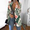 Women's Casual Fashion Print Lapel Long Sleeve Slim Fit Small Button Jacket