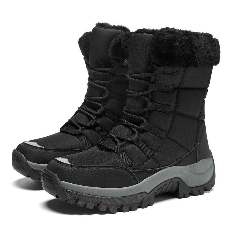 Winter Woman High-Top Outdoor Hiking Boots Women Plush Warm Snow Boots Waterproof Mountain Trekking Shoes Dropshipping