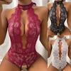 Erotic Lingeries Sets Bodysuits Transparent Hollow Out Deep V Underwear Women One Piece Bra Set Underwear Sleepwear Crotchless