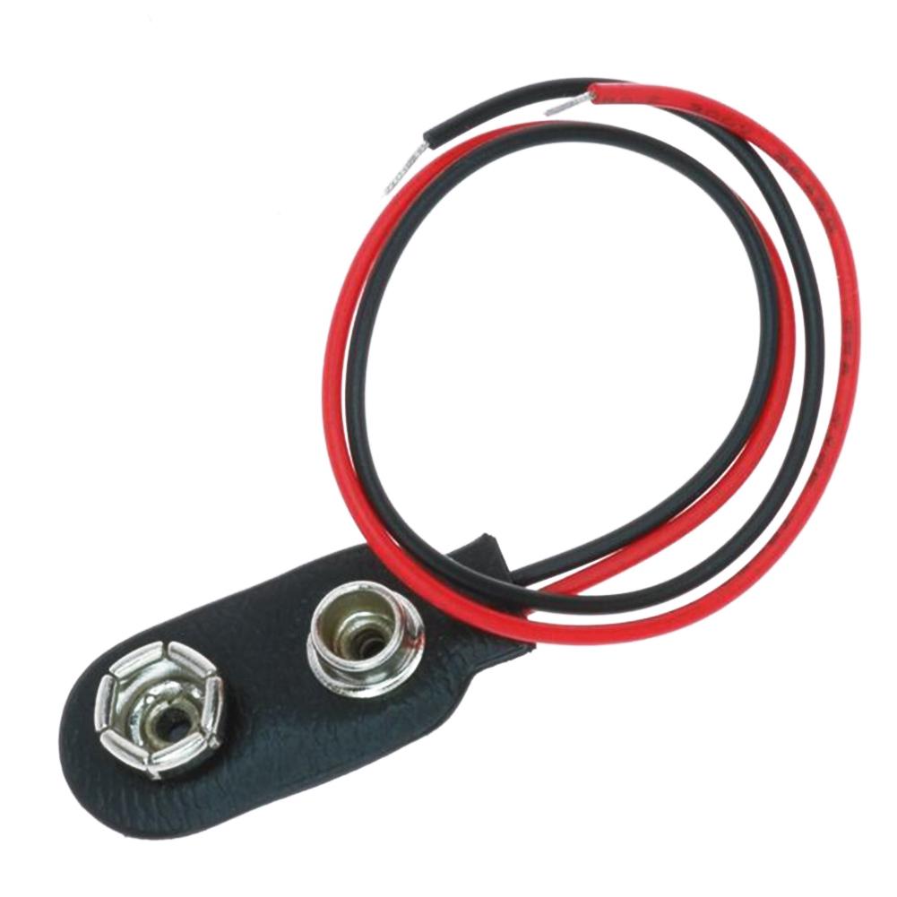 Electronic Kingdom Wires Press Buckle Lead 15cm Double I Type 9V Battery Clip Connector Plug Holder