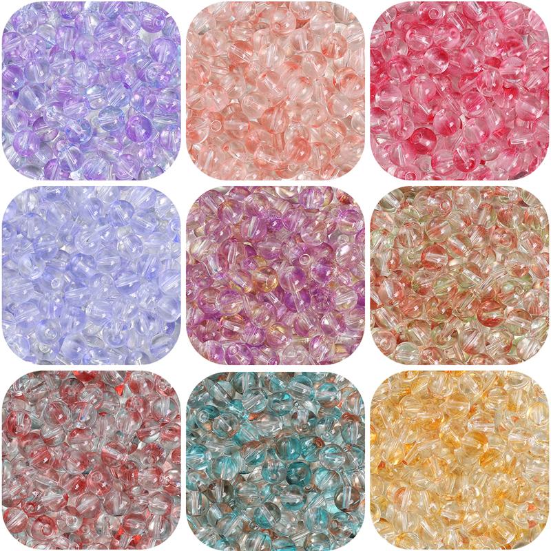 2000Pcs Crystal Glass Beads Jelly Bubble Loose Spacer Beads for DIY Necklace Bracelet Jewelry Making