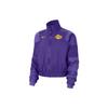 NBA Los Angeles Lakers Letter Logo Print Stand Collar Zip Loose Jacket Women Jacket Purple DR9232-504