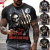 Men's Hip Hop Skull Print T-shirt 3d Fashion Women's Short-sleeved T-shirt
