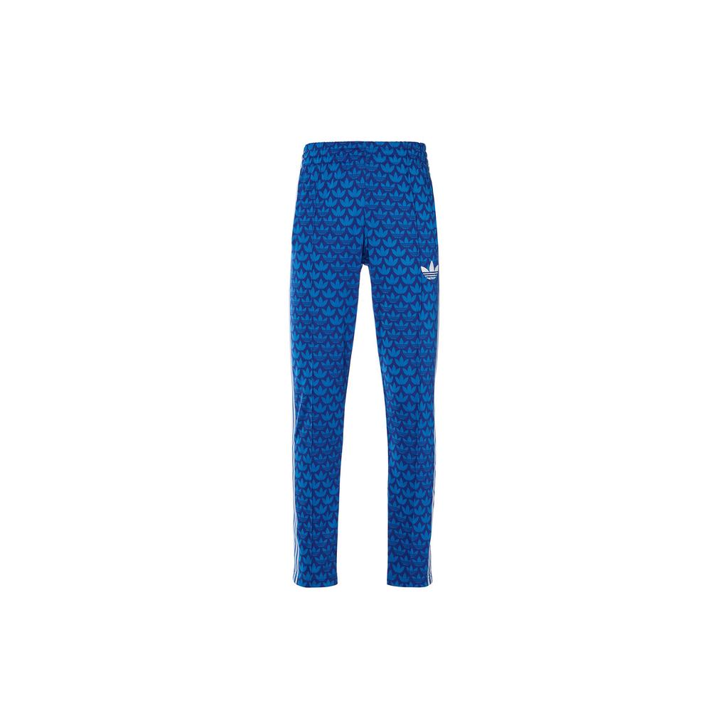 Adidas Originals Trefoil Logo Embroidered Elastic Waist Casual Pants Men Bottoms Blue IP6983