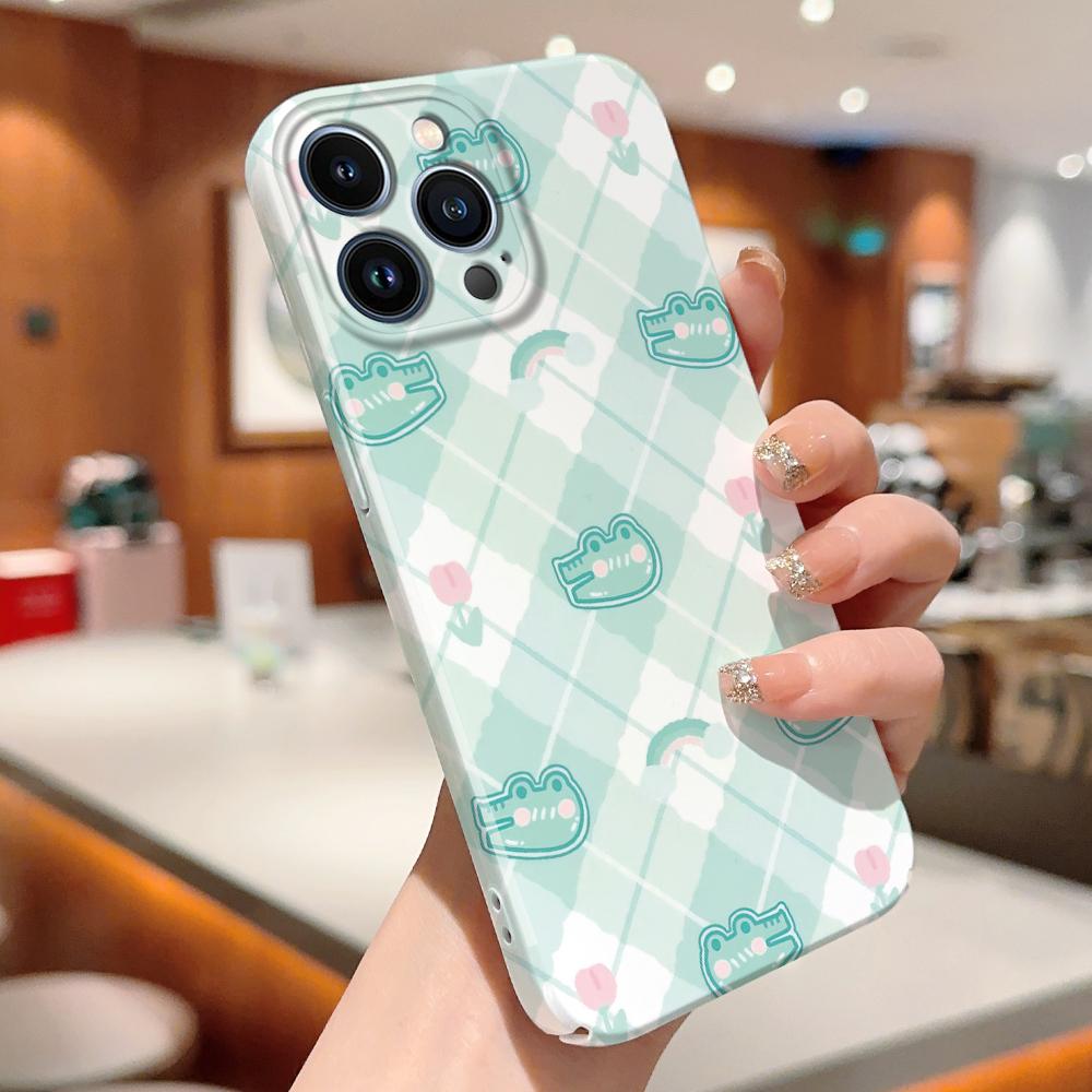 For iPhone 16 15 14 Samsung S23 A52 A33 A73 A53 Huawei Xiaomi Redmi OPPO Vivo Cute Bear Pig Dog Dinosaur Design Full Camera Protect Hard Phone Case