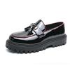 New Block Business Casual Leather Shoes Men's Comfortable and Breathable Tassel One Pedal Sleeve Height Enhancing Loafers Men's