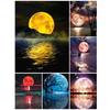 5D DIY Diamond Painting Full Moon At Sea Painting Diamond Embroidery Cross Stitch Kit Full Rhinestone Mosaic Home Decor