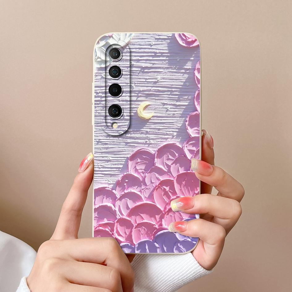 For Xiaomi Mi 10 11 Lite NE 10i 10T 11T 11X Pro Phone Case Cover Small Floral Pattern Shockproof Liquid Soft Silicone Anti Slip For Xiaomi Shell Capas