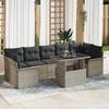 VidaXL 8-piece Garden Sofa Set with Cushions In Light Grey Poly Rattan 3348238