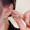 Dainty Zircon Octagonal Eight Star Claw Stud Earrings For Women Korean Shiny Vintage Ear Stud Fashion  Trend Jewelry Wedding