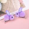 1 Pair Winter Plush Bunny Hairpins Hair Clips Vivid Color Creative Shape Adorable Sweet Hairpins Hair Accessory for Kids