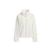Met Fur Jacket With Embroidered Logo On The Back, Zippered Stand-Up Collar Women Outerwear White HM7102