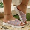 Large Flat Casual Slippers for Women's Fashion, Versatile and Lightweight Mesh Beach Sandals, Suitable for Outdoor Activities