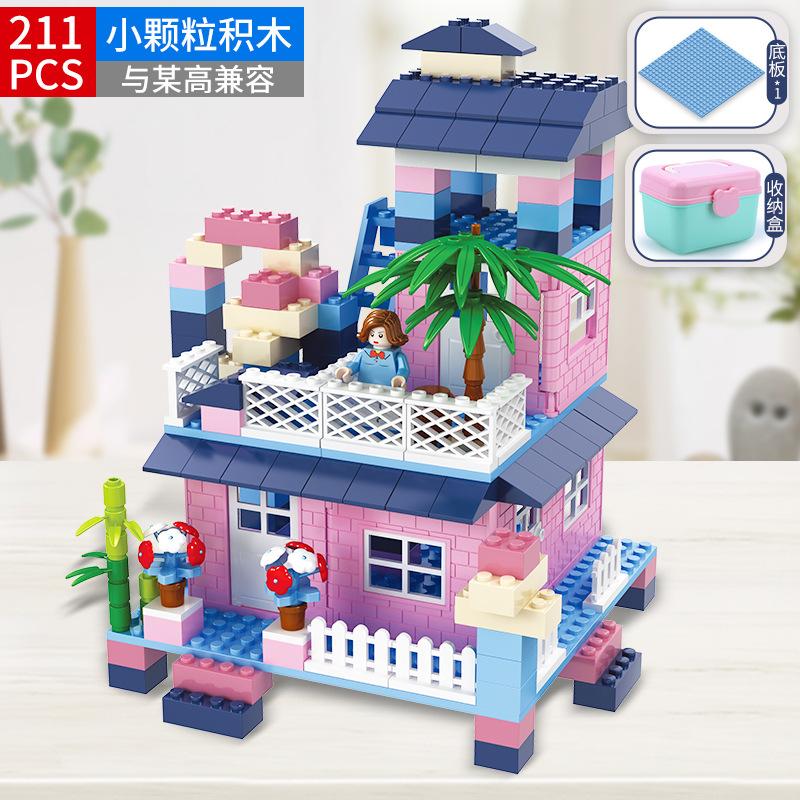 Small Particle Castle Scene Assembled Building Block Children'S Collage Toys Boys And Girls Building Block Toys